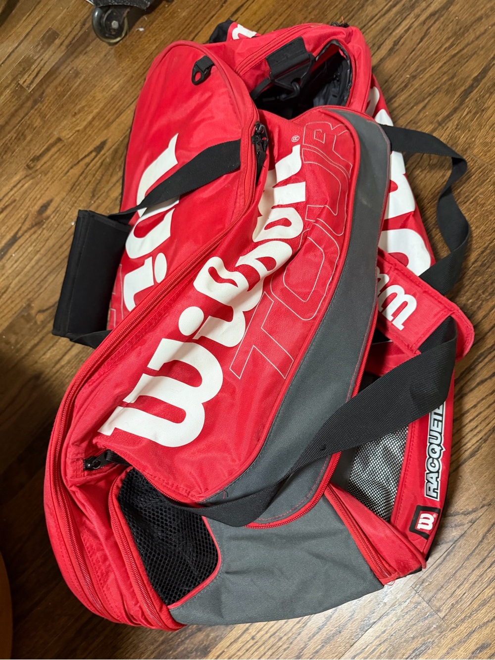 Wilson Red and Gray Duffel Tennis Bag